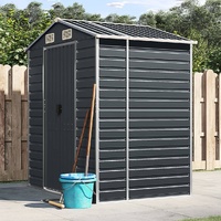 Garden Shed Anthracite 191x130x198 cm Galvanised Steel