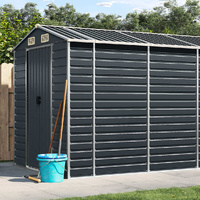 Garden Shed Anthracite 191x725x198 cm Galvanised Steel