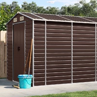 Garden Shed Brown 191x555x198 cm Galvanised Steel