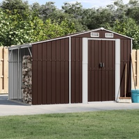 Garden Shed Brown 277x192.5x179 cm Galvanised Steel