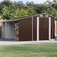 Garden Shed Brown 277x365.5x179 cm Galvanised Steel