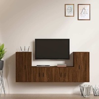 4 Piece TV Cabinet Set Brown Oak Engineered Wood