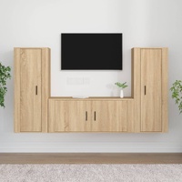 3 Piece TV Cabinet Set Sonoma Oak Engineered Wood