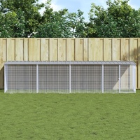 Chicken Cage with Roof Light Grey 403x98x90 cm Galvanised Steel