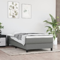 Box Spring Bed with Mattress Dark Grey 100x200 cm Fabric