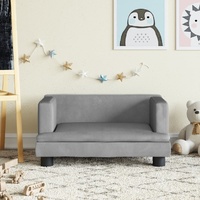 Kids Sofa Light Grey 60x40x30 cm Velvet