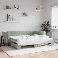 Daybed with Trundle Light Grey 92x187 cm Single Size Velvet