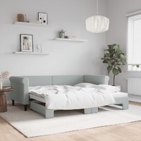 Daybed with Trundle without Mattress Light Grey 90x190 cm