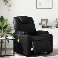 Electric Massage Recliner Chair Black Faux Leather