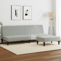 2 Piece Sofa Set Light Grey Velvet