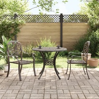 3 Piece Bistro Set Bronze Cast Aluminium