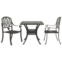 3 Piece Bistro Set Bronze Cast Aluminium