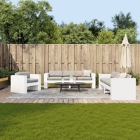 2 Piece Garden Lounge Set White Solid Wood Pine