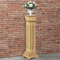 Classic Square Pillar Plant Stand Light Wood 17x17x66 cm MDF