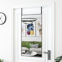 Door Mirror Black 50x100 cm Glass and Aluminium