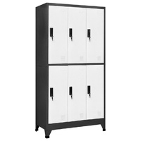 Locker Cabinet Anthracite and White 90x45x180 cm Steel