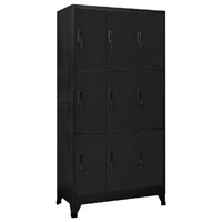 Locker Cabinet Black 90x45x180 cm Steel