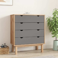 Drawer Cabinet OTTA Brown&Grey 76.5x39.5x90cm Solid Wood Pine