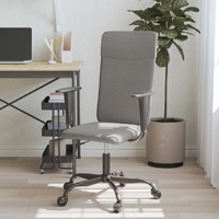 Office Chair Height Adjustable Dark Grey Fabric