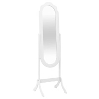 Free Standing Mirror White 45.5x47.5x160 cm Engineered Wood