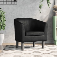 Tub Chair Black Faux Leather