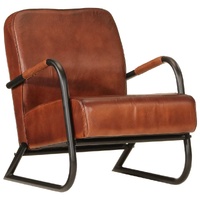 Sofa Chair Brown Real Leather