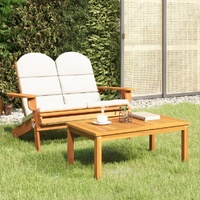 2 Piece Adirondack Garden Lounge Set Solid Wood Acacia