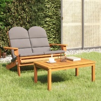 2 Piece Adirondack Garden Lounge Set Solid Wood Acacia