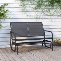 Garden Glider Bench Black 120.5x76x86.5 cm Textilene&Steel