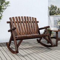 2-Seater Garden Rocking Bench 123x96x102 cm Solid Wood Spruce