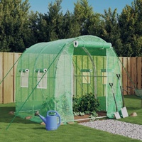 Greenhouse with Steel Frame Green 4 m² 2x2x2 m