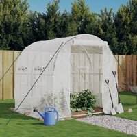 Greenhouse with Steel Frame White 4 m² 2x2x2 m