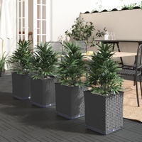 Planters 4 pcs Black 30x30x37 cm Polypropylene