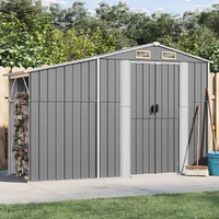 Garden Shed Grey 277x93x179 cm Galvanised Steel