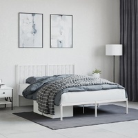 Metal Bed Frame without Mattress with Headboard White 135x190 cm