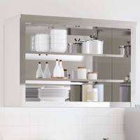 Kitchen Wall Cabinet with Shelves Stainless Steel