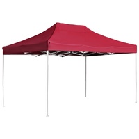 Professional Folding Party Tent Aluminium 4.5x3 m Wine Red