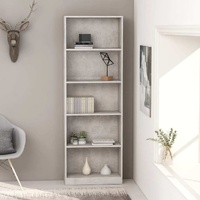 5-Tier Book Cabinet Concrete Grey 60x24x175 cm Engineered Wood