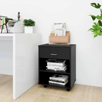 Rolling Cabinet Black 46x36x59 cm Engineered Wood