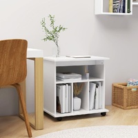 Rolling Cabinet High Gloss White 60x45x60 cm Engineered Wood