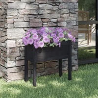 Garden Planter Black 70x31x70 cm Solid Pinewood