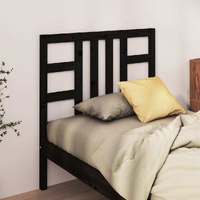 Bed Headboard Black 96 cm Solid Wood Pine