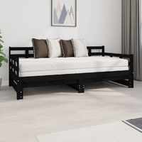 Pull-out Day Bed without Mattress Black 2x(90x190) cm