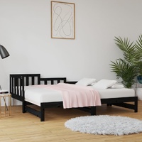 Pull-out Day Bed without Mattress Black 2x(90x190) cm