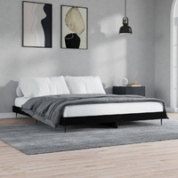 Bed Frame without Mattress Black 183x203 cm King Engineered Wood