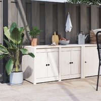 Outdoor Kitchen Cabinet White 106x55x64 cm Solid Wood Pine