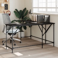 Desk Black 149x149x75 cm Engineered Wood