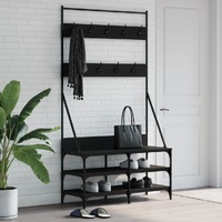 Clothes Rack with Shoe Storage Black 100x40x184 cm