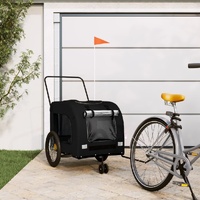 Pet Bike Trailer Black Oxford Fabric and Iron