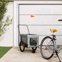 Pet Bike Trailer Grey and Black Oxford Fabric and Iron